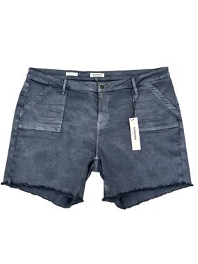 NWT Vigoss Marley Short Mid Rise Raw Hem Blue Size 24W